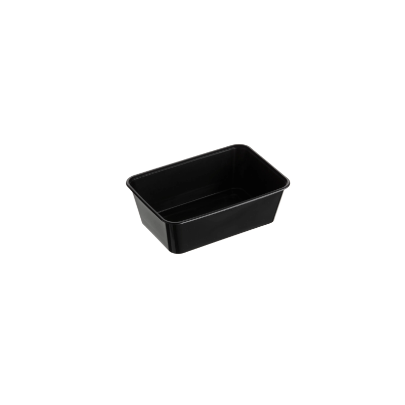 Plastic Rectangular Container Black 750ml