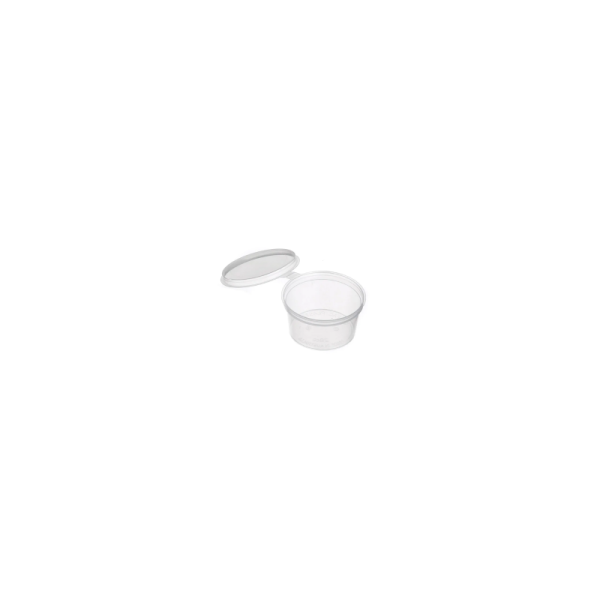 Plastic Round Sauce Hinged Lid Container 50cc