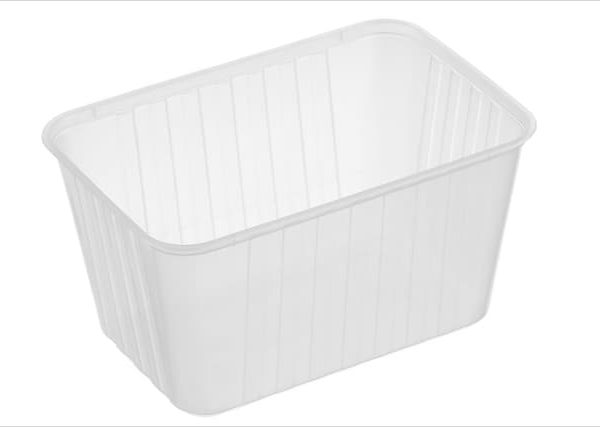 1500ml Ribbed Rectangular Container Natural