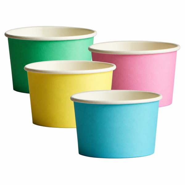 8oz Mixed Colour Ice Cream Cup