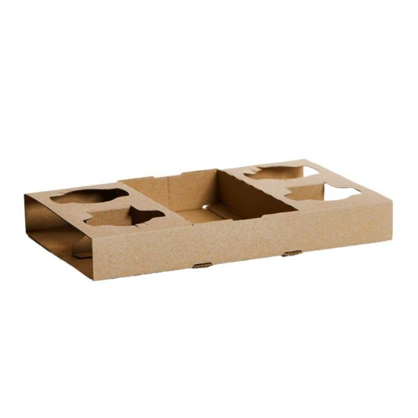 4 Cup Kraft Carry Tray