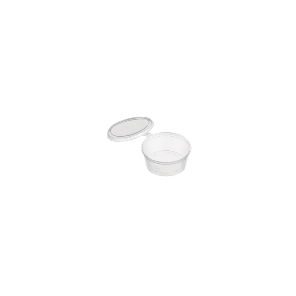 100ml Round Sauce Hinged Lid Container