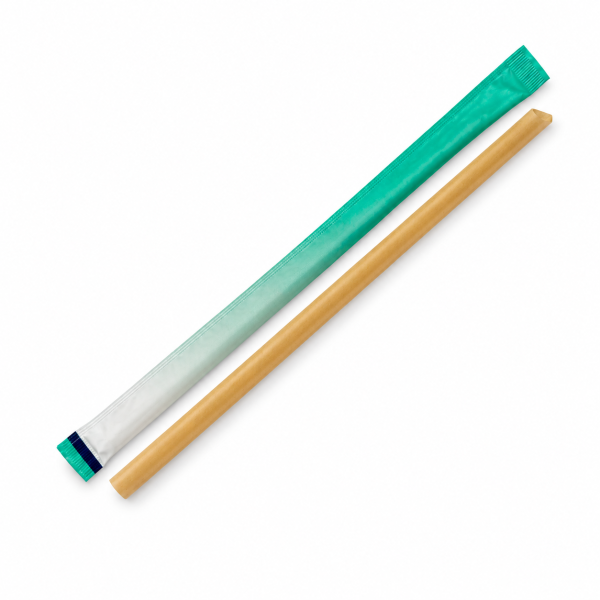 8x220mm Sugarcane Straws Wrapped