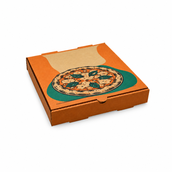 11" Brown Pizza Box Printed