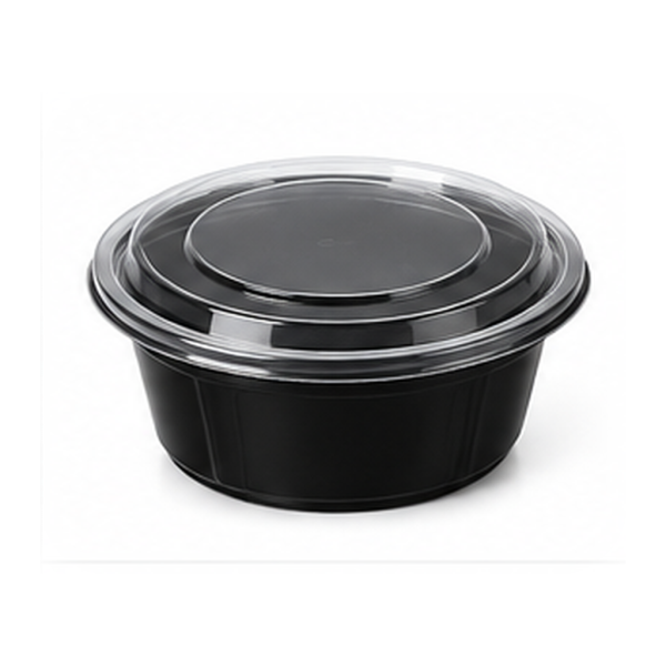 2500ml Black Round Container Set