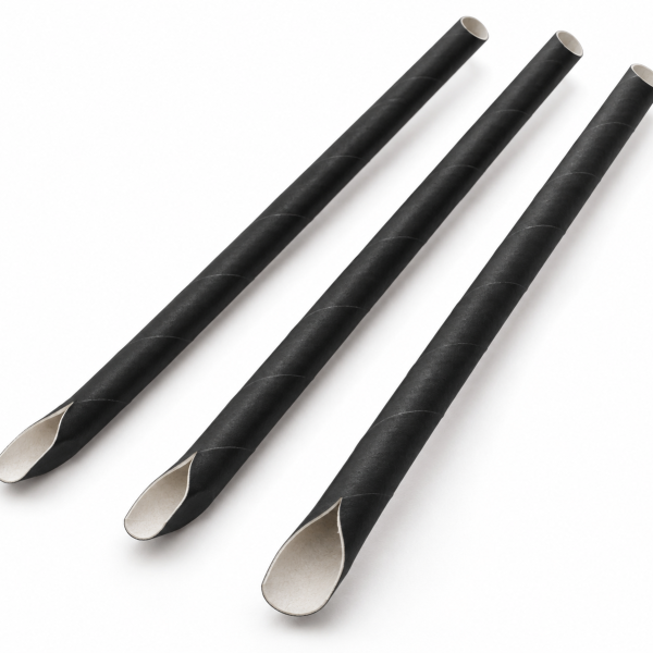 8x210mm Black Scoop Paper Straw