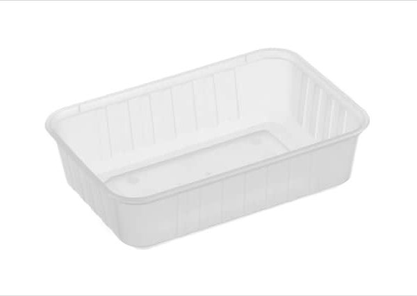 700ml Ribbed Rectangular Container Natural