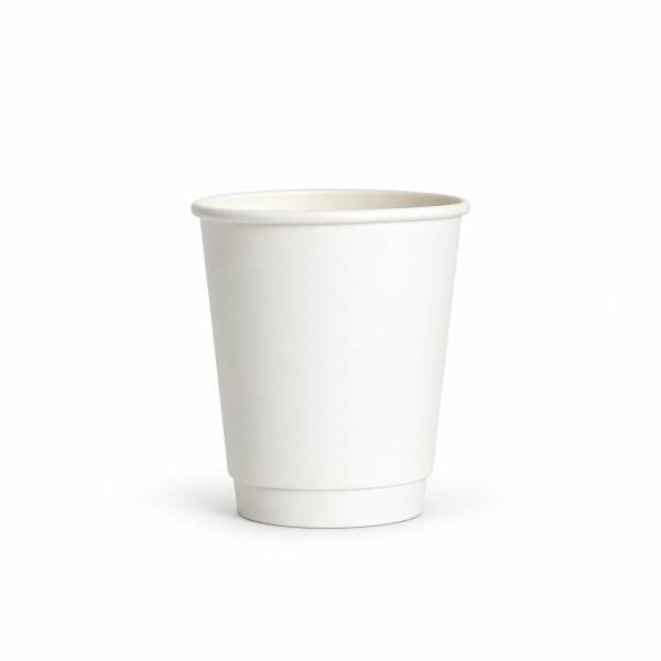 8oz White Double Wall Coffee Cup 80mm