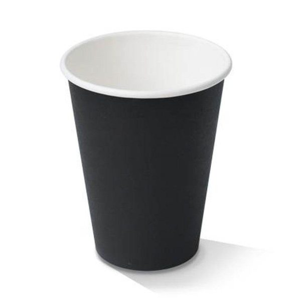 10oz Black Single Wall Coffee Cup 90mm