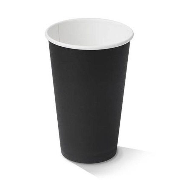 16oz Black Single Wall Coffee Cup 90mm
